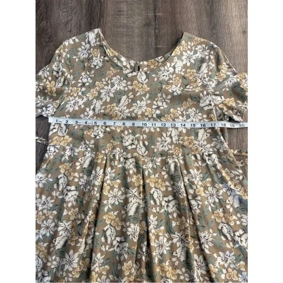 Oh! Mamma 90s green & beige floral maxi dress - Picture 6 of 7